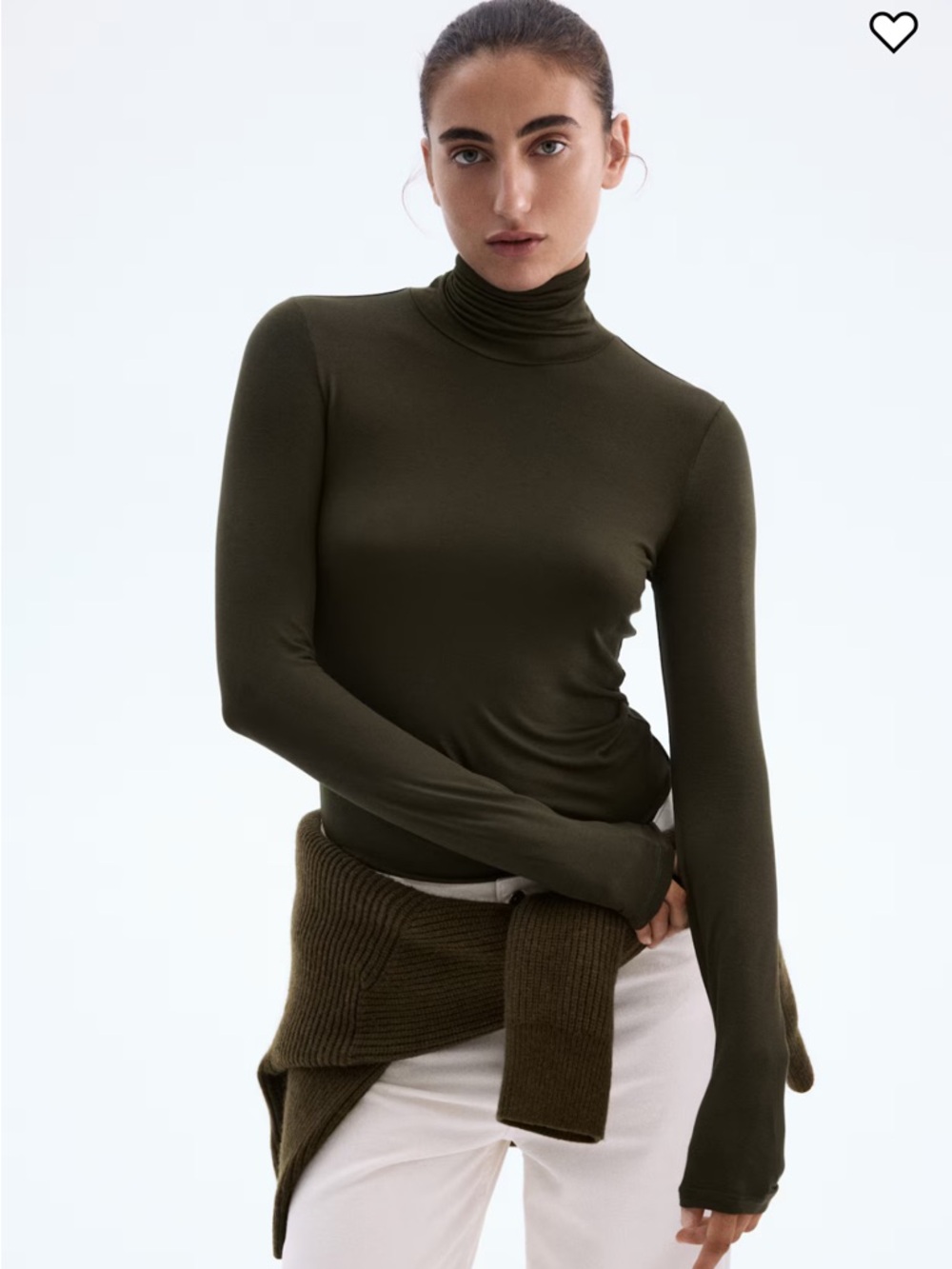 HM Olive Green Lightweight turtleneck